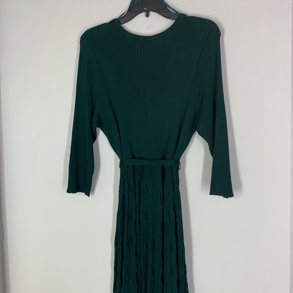 NY Collection hunter green fit and flare sweater dress 2X Petite - Picture 4 of 6